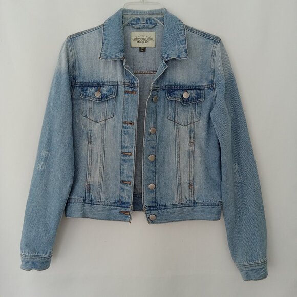 ASHLEY VINTAGE CHARM Faded Blue Denim Jean Jacket Womens Size Medium - Picture 2 of 8